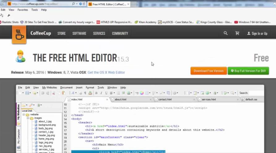 Phần mềm làm web chuyên nghiệp CoffeeCup Free HTML Editor