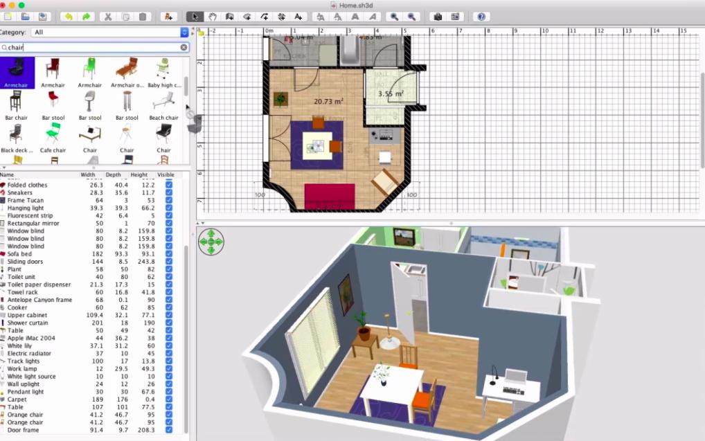 Sweet Home 3D: Phần mềm dựng 3D nội thất nhà ở 