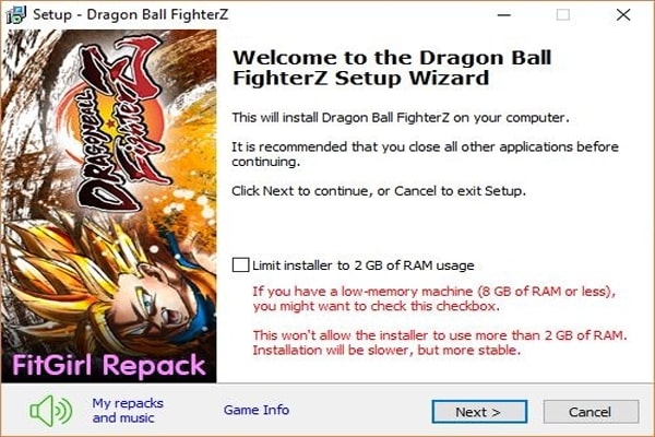 cách cài game dragon ball fighterz