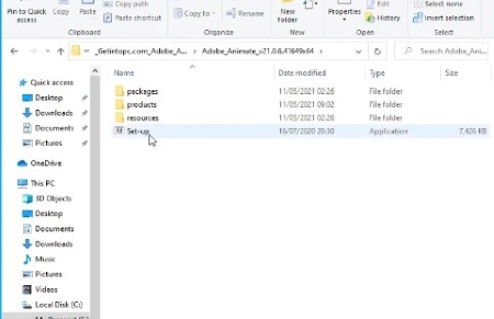 chạy file setup adobe animate cc full
