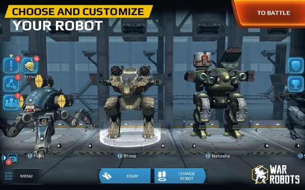lựa chọn nhân vật war robots hack full tiền