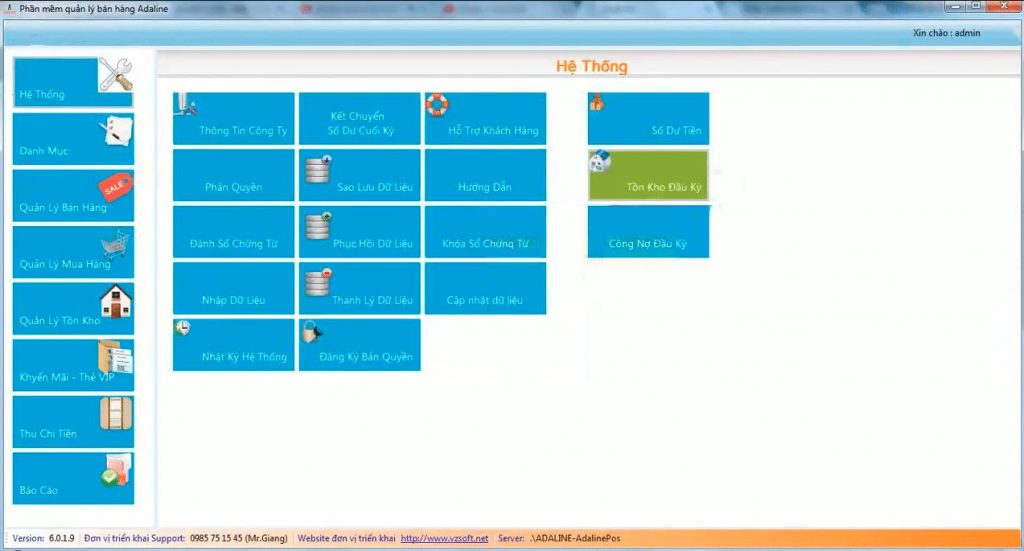 phần mềm quản lý kho Adaline