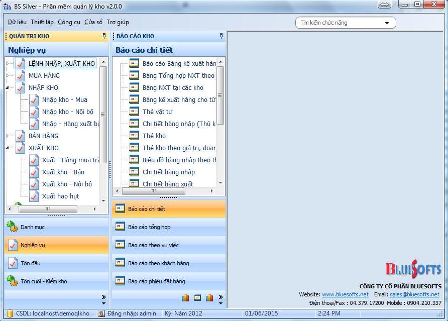 phần mềm quản lý kho BS Siliver