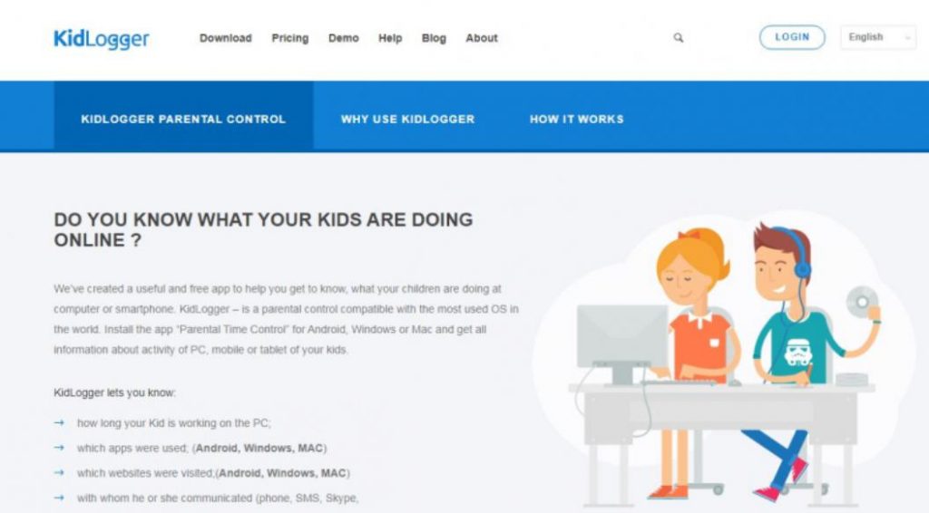 Phần mềm quản lý trẻ em Kidlogger