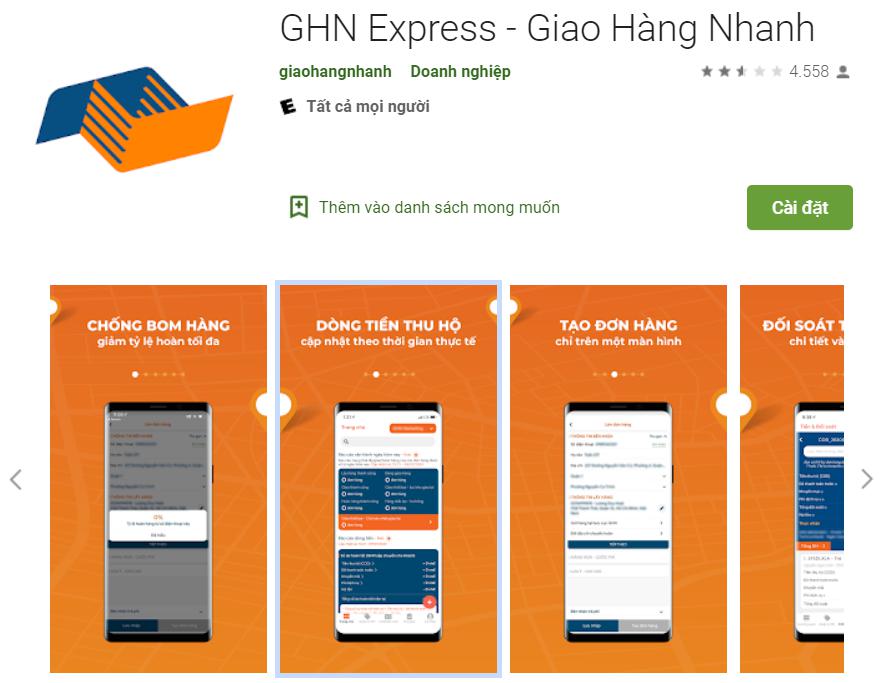 Ứng dụng giao hàng GHN Express