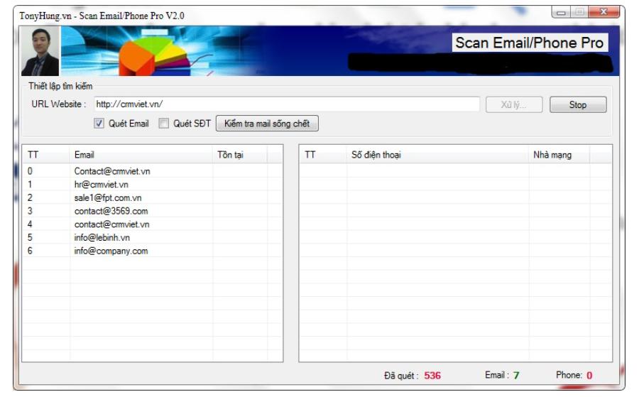 Phần mềm quét email trên website IscanPro