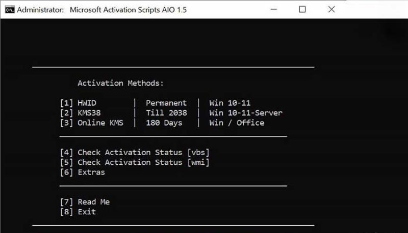 Active Win 11 với Microsoft Activation Scripts AIO 1.5