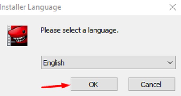 Chọn ngôn ngữ bạn muốn rồi chọn OK