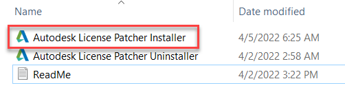 Click chuột phải vào "Autodesk License Patcher Installer" và chọn Run as administrator