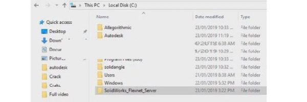 Sao chép thư mục SolidWorks_Flexnet_Server” đến ổ C:\