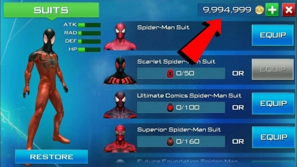 tính năng mod the amazing spider man 2 vô hạn tiền