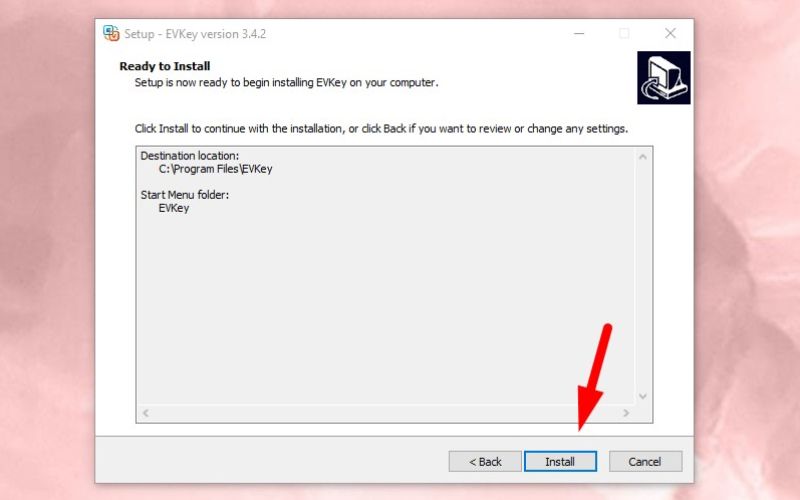 Chọn Install để download EVKey