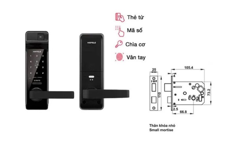 dựa vào thiết kế và ứng dụng khóa hafele